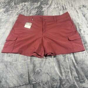 Eddie Bauer Travex Stretch Cargo Shorts Burgundy, Sunscreen 5 Inch‎ Inseam NWT